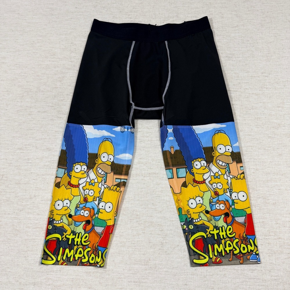The Simpsons Graphic Compression Leggings Mens Size M Black Good Active Tights